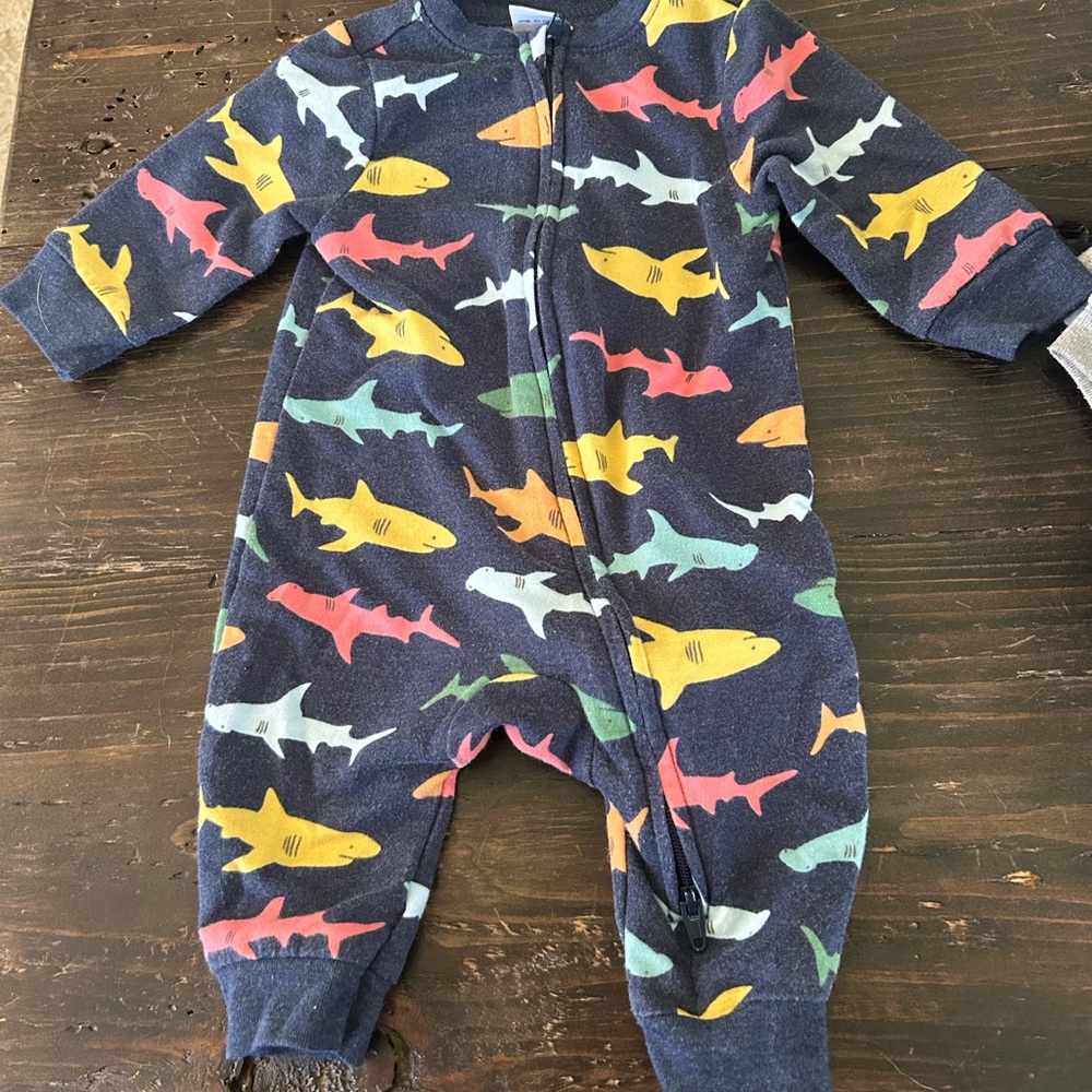 Colorful Shark Print Kids One Piece